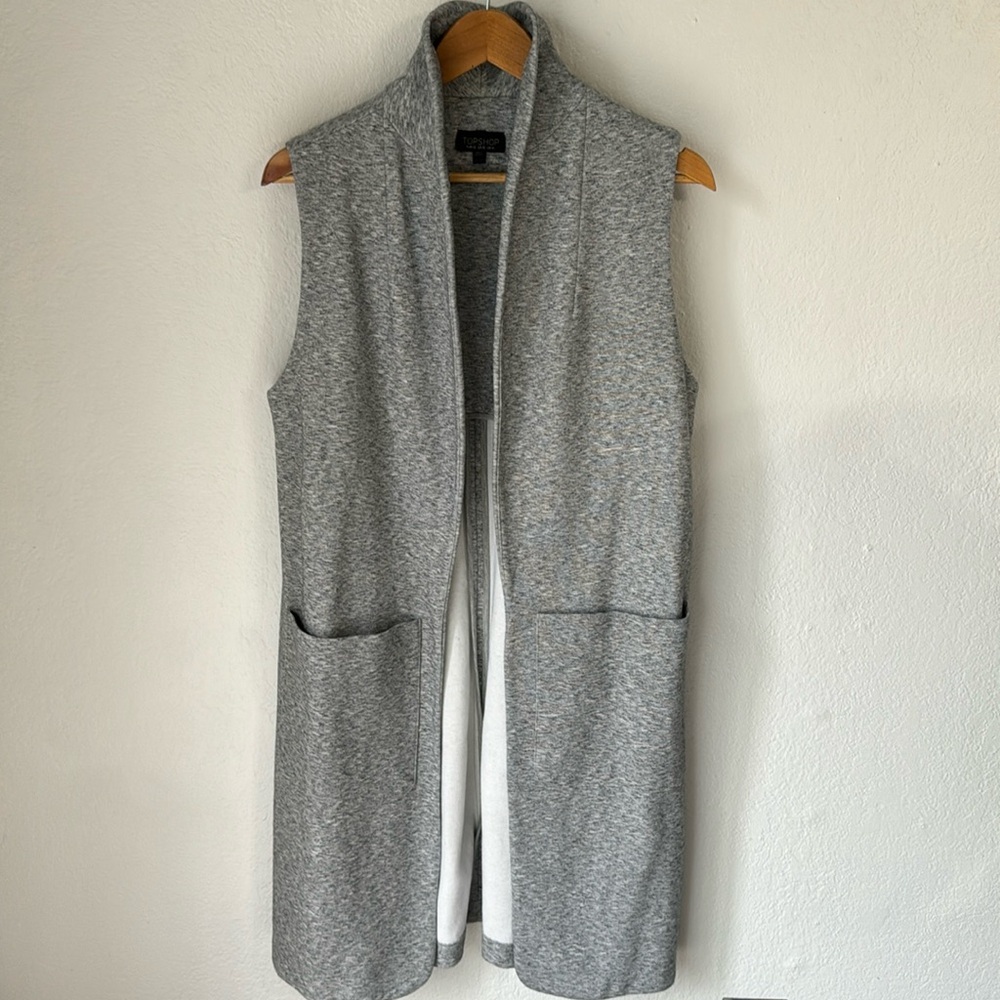 Topshop Gray Sleeveless Vest - Picture 1 of 6
